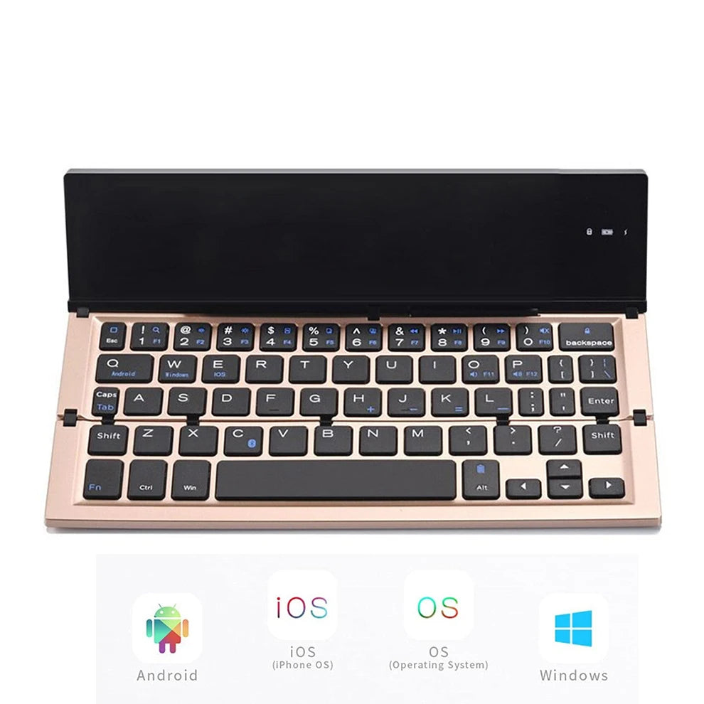 Folding Bluetooth Keyboard – Pocket-Size Aluminium Alloy Wireless Keyboard for iPad, iPhone & Android
