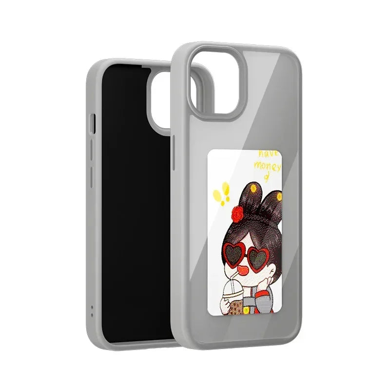NFC Smart E-Ink Display iPhone Case – Customisable Photo & Design Projection Cover (iPhone 11–16 Pro Max)