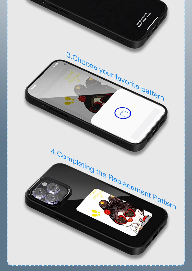 NFC Smart E-Ink Display iPhone Case – Customisable Photo & Design Projection Cover (iPhone 11–16 Pro Max)