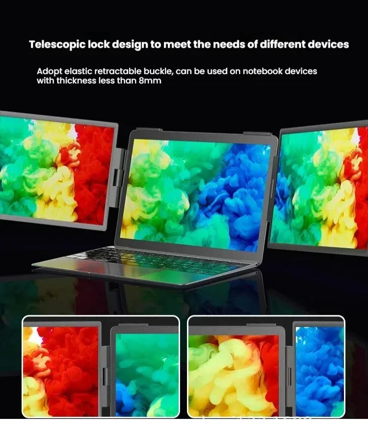 14" Portable Dual/Single Monitor – FHD IPS USB-C Laptop Screen Extender for Trading, Programming & Gaming