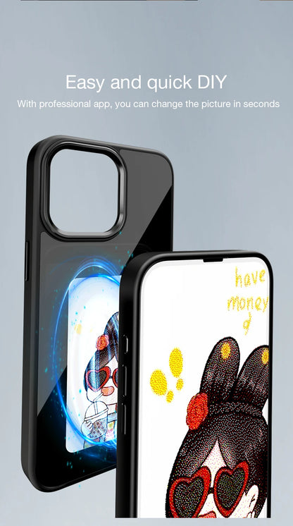 NFC Smart E-Ink Display iPhone Case – Customisable Photo & Design Projection Cover (iPhone 11–16 Pro Max)