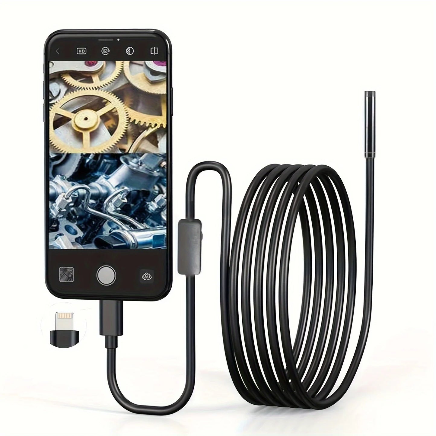 JCWHCAM IP68 Waterproof Endoscope Camera – HD 960P Inspection Camera for iPhone & iPad
