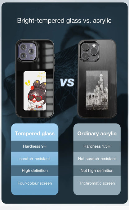 NFC Smart E-Ink Display iPhone Case – Customisable Photo & Design Projection Cover (iPhone 11–16 Pro Max)