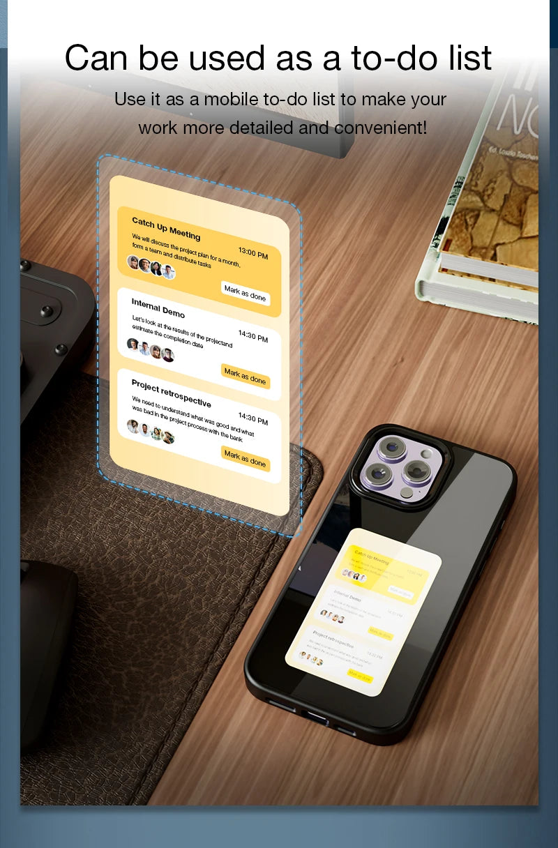 NFC Smart E-Ink Display iPhone Case – Customisable Photo & Design Projection Cover (iPhone 11–16 Pro Max)