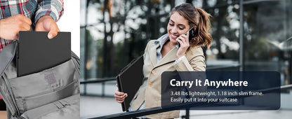 14" Portable Dual/Single Monitor – FHD IPS USB-C Laptop Screen Extender for Trading, Programming & Gaming