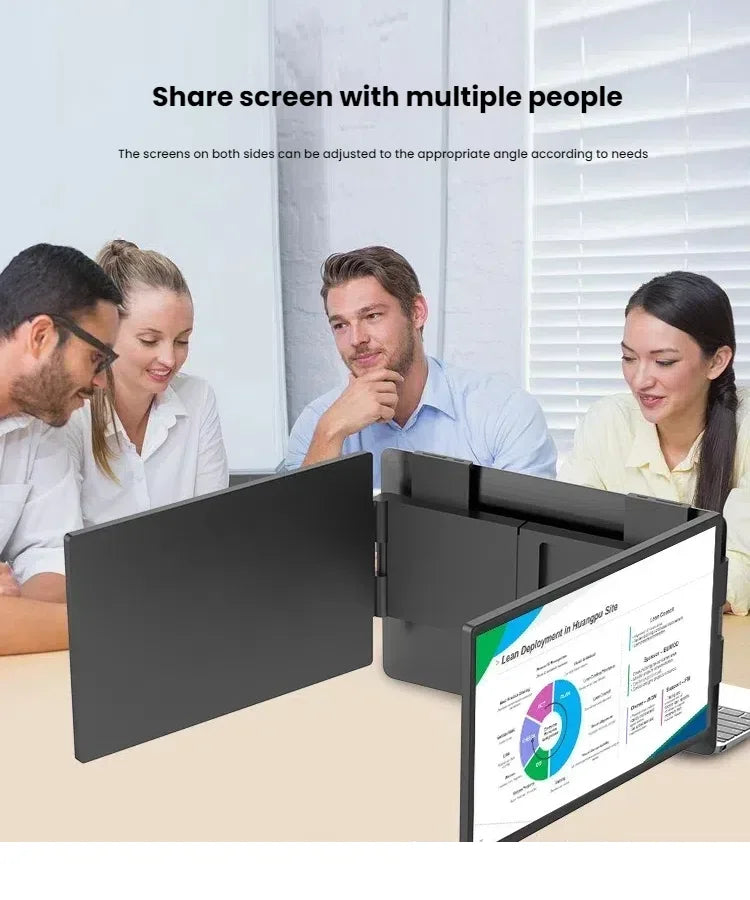 14" Portable Dual/Single Monitor – FHD IPS USB-C Laptop Screen Extender for Trading, Programming & Gaming
