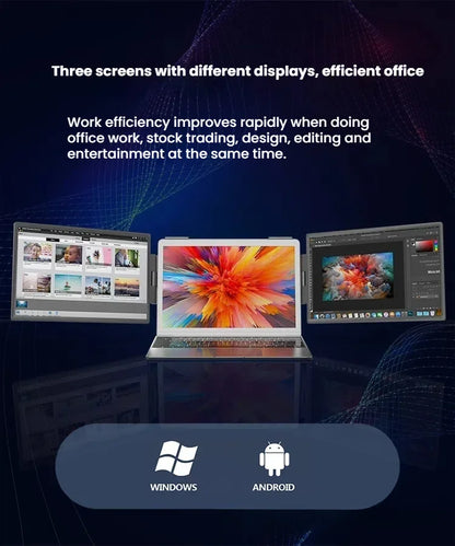 14" Portable Dual/Single Monitor – FHD IPS USB-C Laptop Screen Extender for Trading, Programming & Gaming