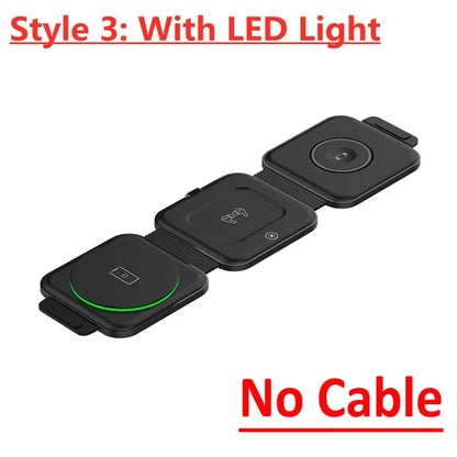 3-in-1 100W Wireless Charging Station – Magnetic Foldable Pad for iPhone 15/14/13/12, Apple Watch & AirPods
