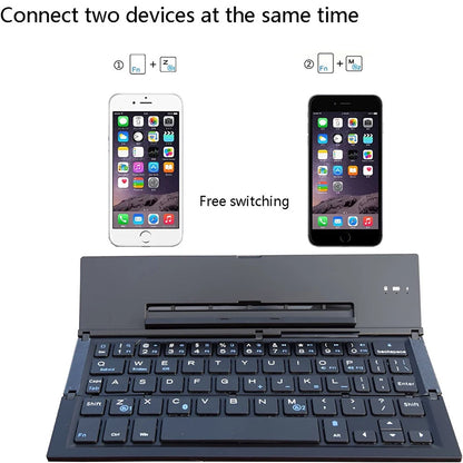 Folding Bluetooth Keyboard – Pocket-Size Aluminium Alloy Wireless Keyboard for iPad, iPhone & Android