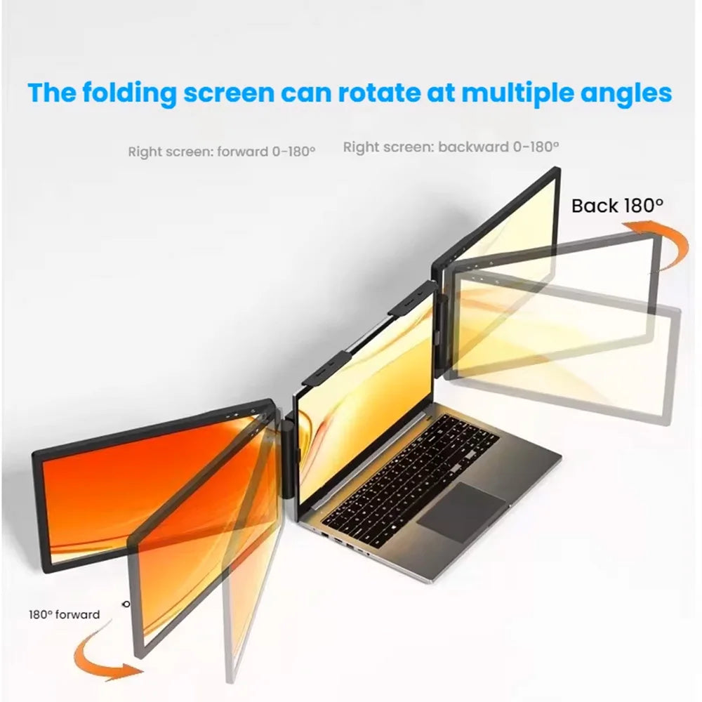14" Portable Dual/Single Monitor – FHD IPS USB-C Laptop Screen Extender for Trading, Programming & Gaming
