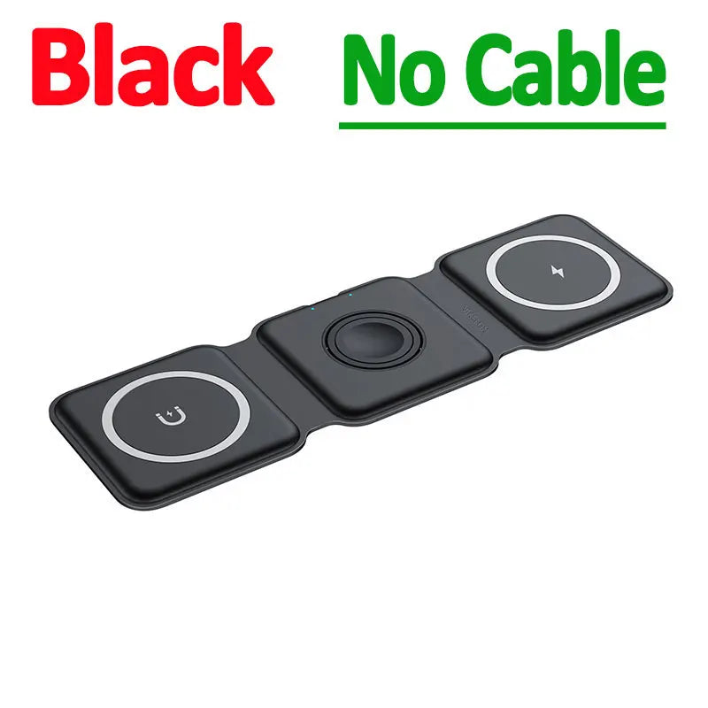 3-in-1 100W Wireless Charging Station – Magnetic Foldable Pad for iPhone 15/14/13/12, Apple Watch & AirPods