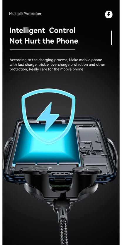 Essager Qi 15W Wireless Charger & Car Phone Holder – Fast Charging Car Mount for iPhone, Xiaomi, Huawei & More