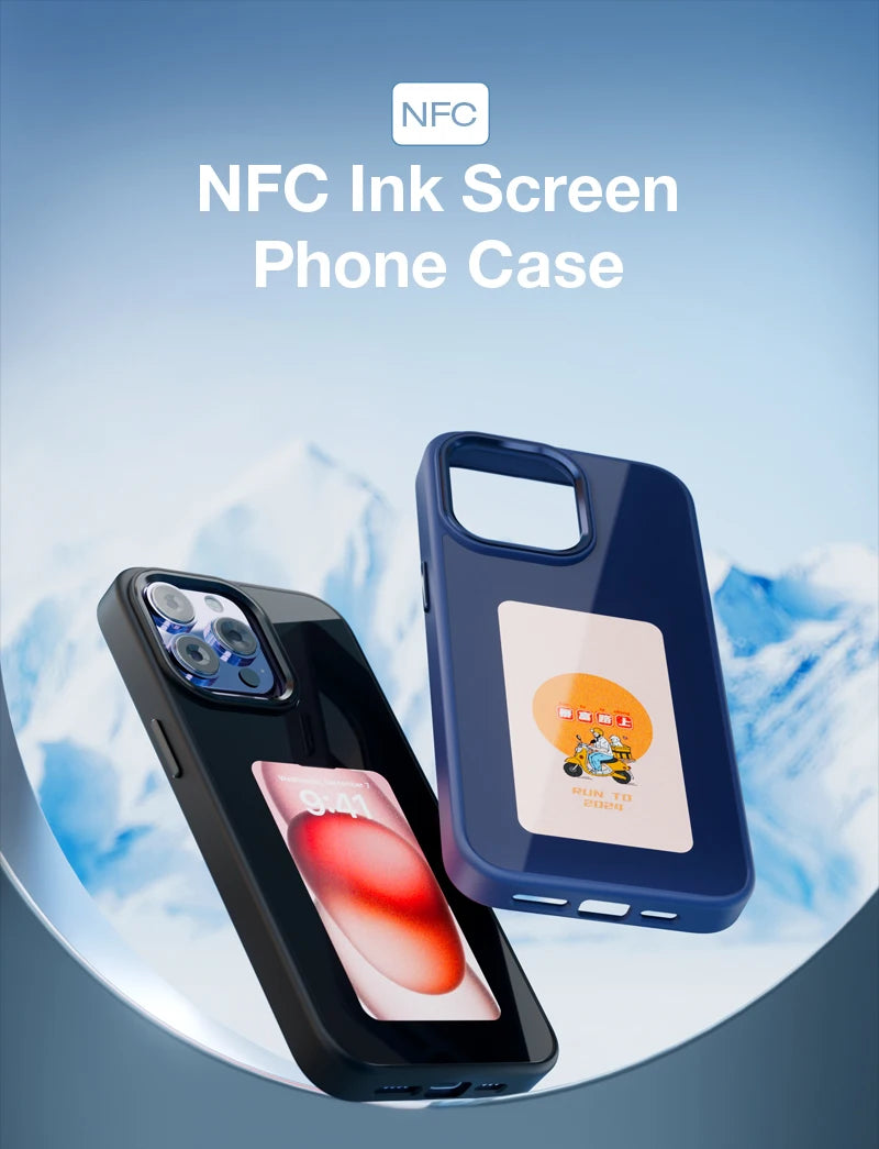 NFC Smart E-Ink Display iPhone Case – Customisable Photo & Design Projection Cover (iPhone 11–16 Pro Max)
