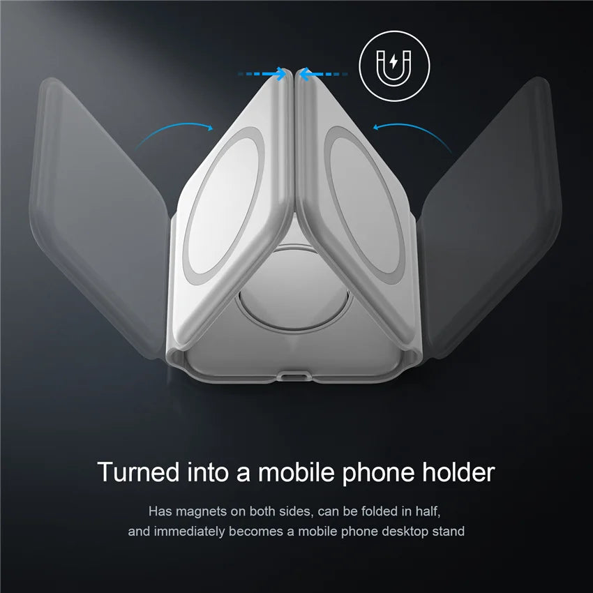 3-in-1 100W Wireless Charging Station – Magnetic Foldable Pad for iPhone 15/14/13/12, Apple Watch & AirPods