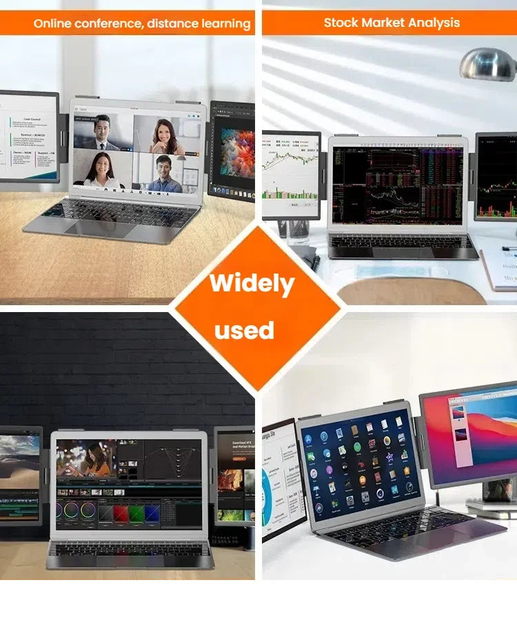 14" Portable Dual/Single Monitor – FHD IPS USB-C Laptop Screen Extender for Trading, Programming & Gaming