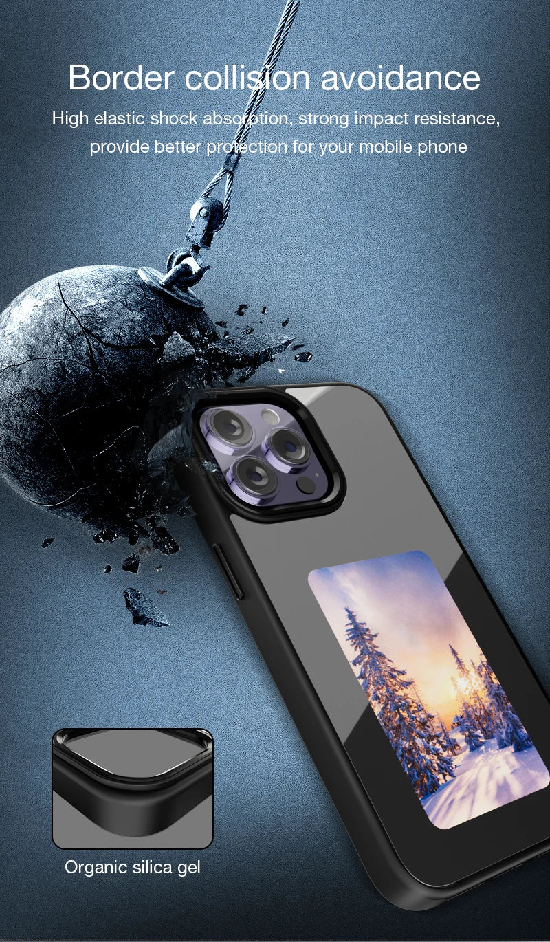 NFC Smart E-Ink Display iPhone Case – Customisable Photo & Design Projection Cover (iPhone 11–16 Pro Max)