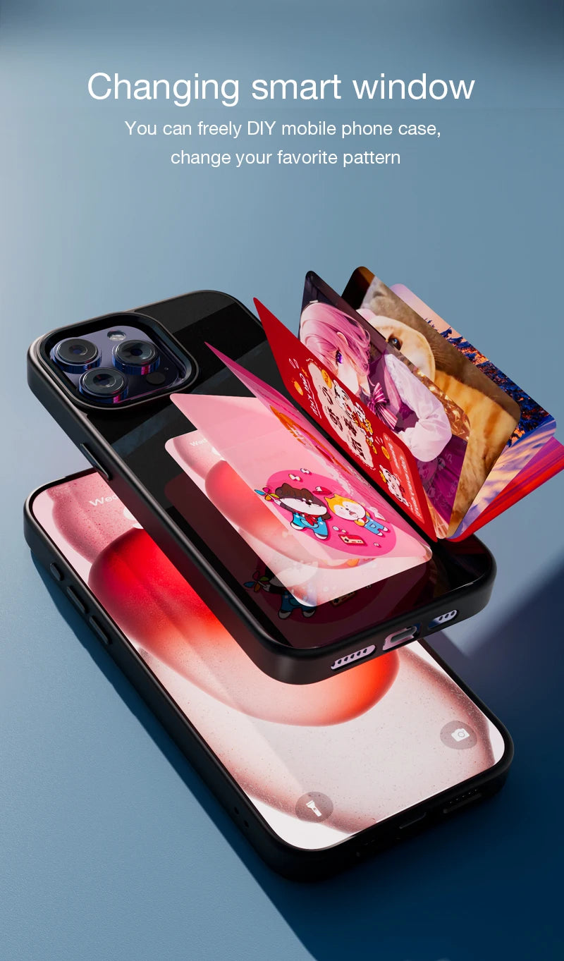 NFC Smart E-Ink Display iPhone Case – Customisable Photo & Design Projection Cover (iPhone 11–16 Pro Max)