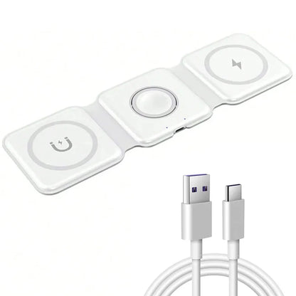 in-1 Foldable Fast Wireless Charger for iPhone 14/13/12 Series, AirPods 3/2 Pro & Apple Watch